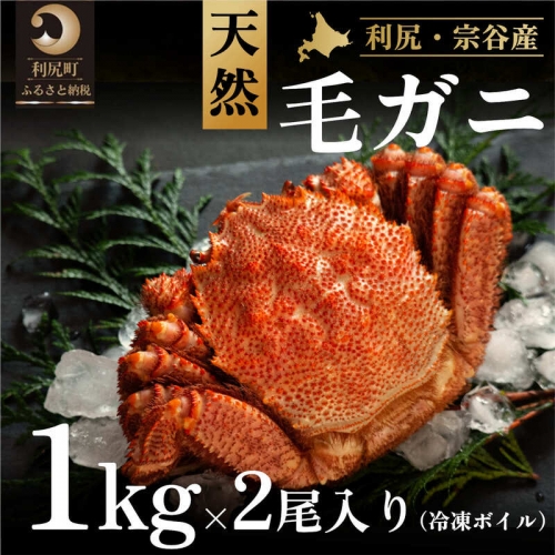 利尻産 冷凍ボイル毛蟹 1kg前後×2尾 616691 - 北海道利尻町