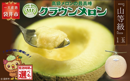 ★発送月選択できる返礼品★ 『クラウンメロン（山等級）1玉』 ギフト箱入り メロン 人気 厳選 ギフト 贈り物 デザート グルメ 袋井市 617315 - 静岡県袋井市