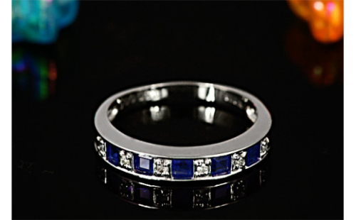 サファイヤ リング 0.6ct K10WG （14404）[山梨 指輪 サファイア ゴールド ジュエリー] 619190 - 山梨県甲斐市