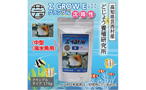 KGC022　Σシグマ GROW E クランブル 170g 中型海水魚用 ＜最高級 フィッシュフード EPA・DHA配合 クランブルタイプ 沈降性 魚 餌＞【餌 えさ エサ】【観賞魚 餌やり】【水槽/熱帯魚/観賞魚/飼育】【生体】【アクアリウム/あくありうむ】 61960 - 高知県芸西村