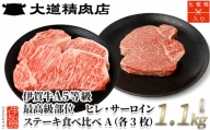 【最高級部位】伊賀牛 A5ヒレ・サーロイン 食べ比べステーキセットA 総合計約1.1kg[№5831-0880]