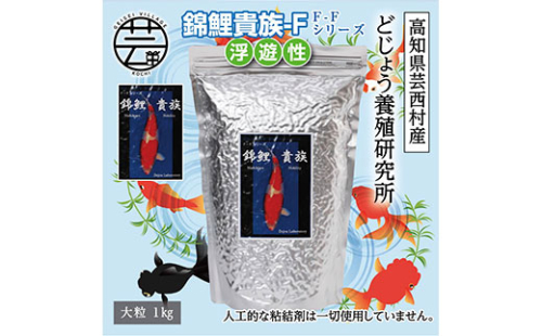KGC033　錦鯉貴族 F 1kg 浮遊性 ＜最高級 フィッシュフード EPA・DHA配合 大粒 魚 餌＞【餌 えさ エサ】【観賞魚 餌やり】【水槽/熱帯魚/観賞魚/飼育】【生体】【アクアリウム/あくありうむ】 61971 - 高知県芸西村