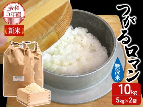 【令和4年産米】つがるロマン無洗米10kg（5kg×2袋）