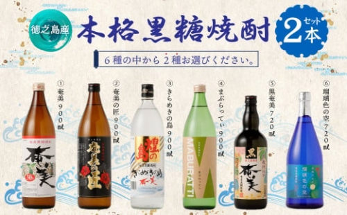 奄美酒類  〈6種から2種選べる〉 本格 黒糖焼酎 2本セット 焼酎 お酒