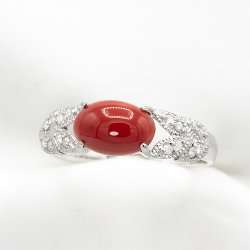 サンゴ リング K10WG （13387） 620512 - 山梨県甲斐市