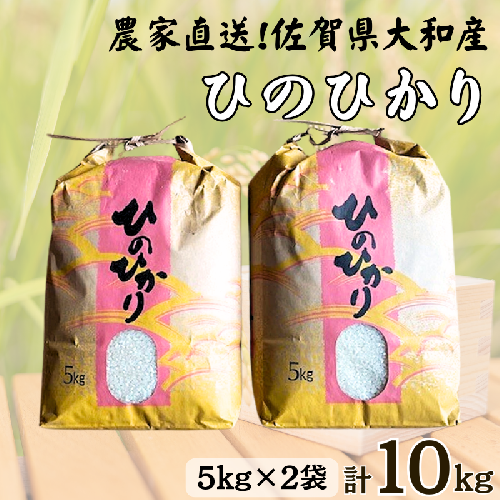 佐賀県大和産「ひのひかり」5kg×2袋 米 農家直送：B320-018 62293 - 佐賀県佐賀市
