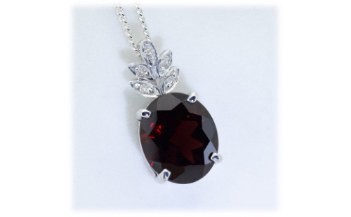 ガーネット ペンダント 5.0ct K10WG （26359）　[山梨 ペンダント ネックレス ガーネット ゴールド ジュエリー] 624107 - 山梨県甲斐市