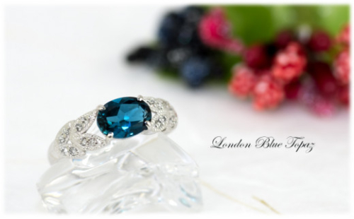 ロンドンブルートパーズ リング 1.3ct K10WG  （13387）[山梨 指輪 ブルートパーズ ゴールド ジュエリー] 624113 - 山梨県甲斐市