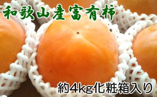［厳選・産直］和歌山産の富有柿約4kg（化粧箱入り）（2L～4Lサイズ）★2026年11月中旬頃より順次発送［TM60］ 624338 - 和歌山県那智勝浦町