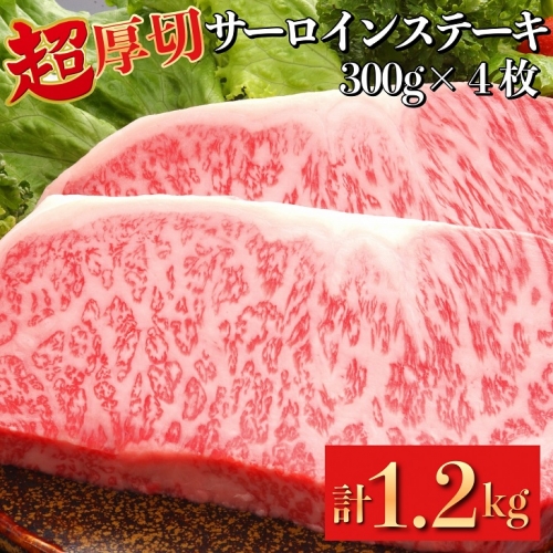 超厚切り サーロインステーキ 京都府産 黒毛和牛 豪華2段重 300g×4枚 計1.2kg【ステーキソース付】《急速冷凍 真空パック 贈答 プレゼント ギフト》 628001 - 京都府亀岡市