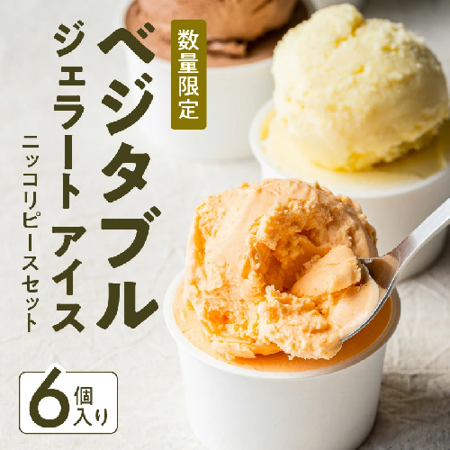 ～ご縁から生まれた～ ベジタブルジェラート アイス「ニッコリピースセット」 ６個入り　7月おすすめ H132-027 630656 - 愛知県碧南市