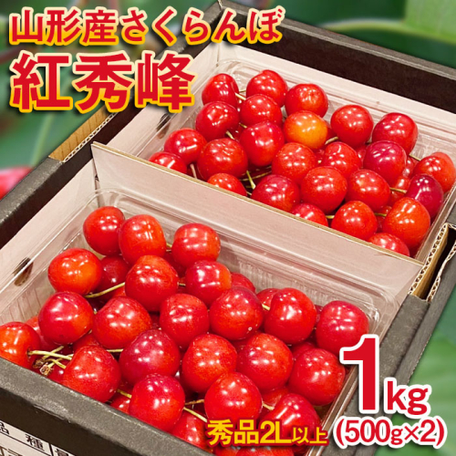 さくらんぼ 紅秀峰 ”希少な大粒”　厳選 2Lサイズ 1kg(500g×2パック）【令和8年産先行予約】FS25-570 631779 - 山形県山形市