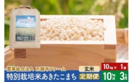 【玄米】《定期便3ヶ月》令和5年産 特別栽培米あきたこまち 10kg（10kg×1袋）×3回 計30kg 3か月 3ヵ月 3カ月 3ケ月