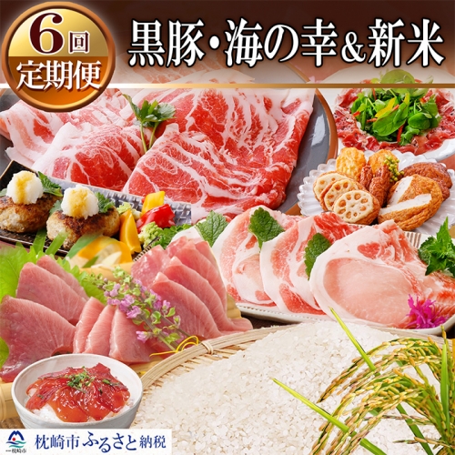 NN-0008 定期便(1年で6回配送)黒豚・海の幸&新米