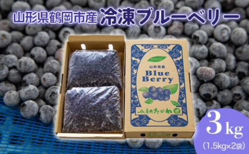 【数量限定】鶴岡産冷凍ブルーベリー 3kg(1.5㎏×2袋) 638316 - 山形県鶴岡市