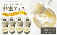 【3月20日～3月24日発送】かの蜂 はちみつ アイスクリーム ミルク 12個 セット 冷凍