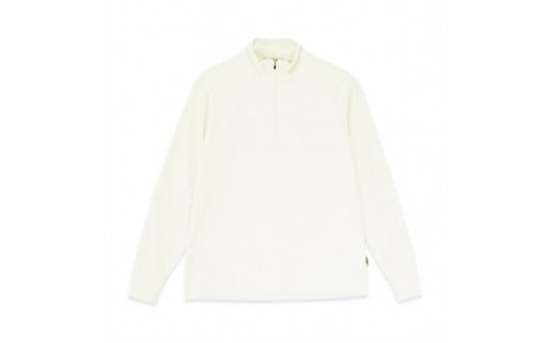 【オフホワイト】柔らかくストレッチ素材のメンズハーフジップカットソー(FL22FW-011M)【サイズ M】 640003 - 愛媛県松山市