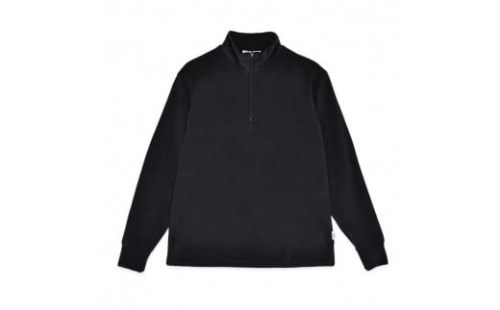 【ブラック】柔らかくストレッチ素材のメンズハーフジップカットソー(FL22FW-011M)【サイズ M】 640009 - 愛媛県松山市
