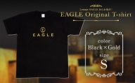 EAGLE Original T-shirt ブラック×ゴールド Sサイズ 『Lounge EAGLE』 山形県 南陽市 [1765-1]