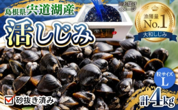 【ふるさと納税】宍道湖産活大和しじみ 大粒(L)4？(砂はき済み)〈冷蔵〉 084-17【平野缶詰 砂抜き済 貝 お取り寄せ 島根県 松江市 宍道湖