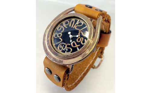 HR24の手作り時計　B（男女兼用）黄茶 ファッション小物 雑貨 日用品  64221 - 広島県安芸高田市