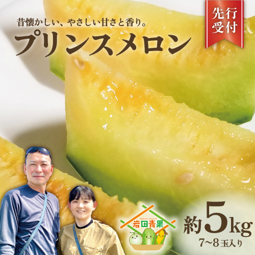 プリンスメロン ( 7～8玉 入り) 1箱 約 5kg フルーツ 果物 くだもの お取り寄せ 茨城県産 産直 直送 【 先行予約 2026年5月下旬以降発送 】【 令和8年産 】【 農家直送 】【 昭和の大衆メロン 】 [AX020ya]
 643022 - 茨城県八千代町