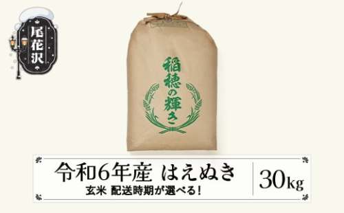 米 30kg はえぬき 玄米 令和6年産 2025年6月下旬 kb-hagxb30-6s 生産者応援！