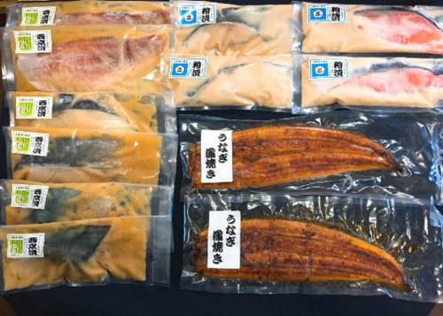 【銀だら粕他5種10点盛りとうなぎの蒲焼きセット】マルサン食品 645438 - 山梨県甲斐市