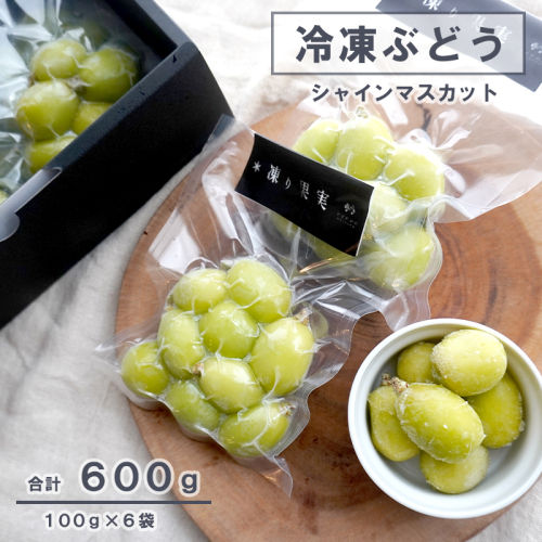 冷凍ぶどう 600g シャインマスカット 100g×6袋 小分け 京都 舞鶴産 冷凍 ぶどう 葡萄 フルーツ 果物 646525 - 京都府舞鶴市