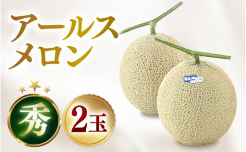 【先行予約】＜秀品＞ アールスメロン 2玉入  2L~4L （1玉 約1.5kg～2kg）／ 果物 フルーツ マスクメロン 高級メロン 農家直送 贈答用 贈り物 ギフト ※2025年6月下旬以降発送 [aw074-a001]