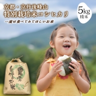 2023年産 京都・京丹後峰山 特別栽培米コシヒカリ　5kg 1等米 検査済証付