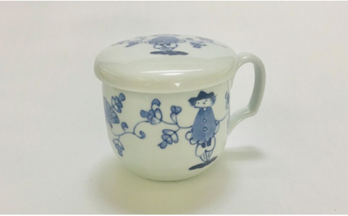 A25-396 青花には珍しい蓋付きマグカップです。小島芳栄堂 650049 - 佐賀県有田町