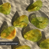 アクリル製 ヘアクリップ ヘアアクセサリー clear green orange（クリアグリーンオレンジ） eME　peta