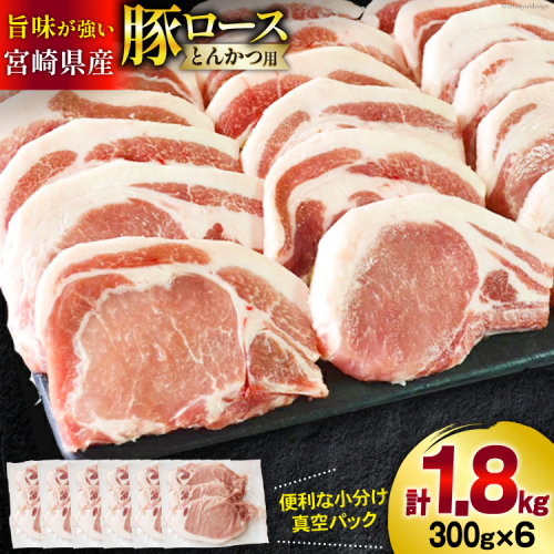 豚肉 ロース とんかつ用 300g ×6 計 1.8kg [甲斐精肉店 宮崎県 美郷町 31as0090] 冷凍 小分け 宮崎 豚 真空パック とんかつ リブロース 651659 - 宮崎県美郷町