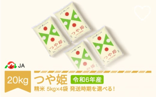 米 20kg 5kg×4 つや姫 精米 令和6年産 2025年5月下旬 ja-tsxxb20-s5c 653149 - 山形県村山市