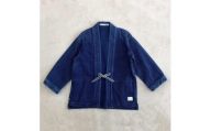 CK71【インディゴ染め】刺し子着物ジャケット [長袖・濃色] ／ サイズ小