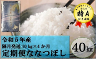 【新米予約受付】令和5年産 ななつぼし定期便40kg(隔月10kg×4か月)