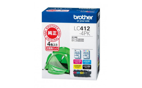 【ブラザー　純正インクカートリッジ】LC412-4PK