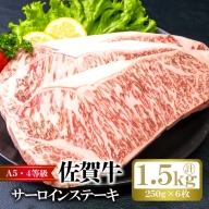 佐賀牛サーロインステーキ（250g×6枚）計1.5kg：B715-002