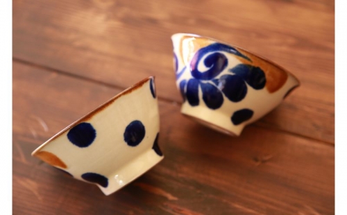 【伝統工芸】やちむんカフェ器人　4寸マカイ2個セット 662451 - 沖縄県読谷村