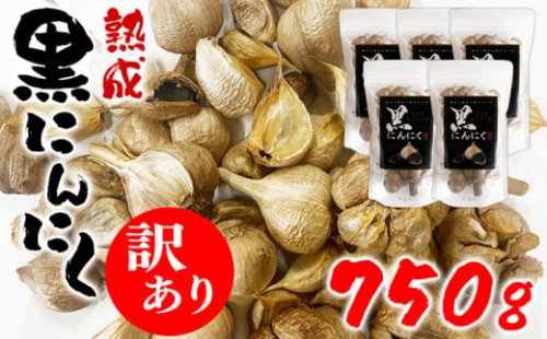 【訳あり】熊本県産 熟成黒にんにく 750g(150g×5袋)【無添加】