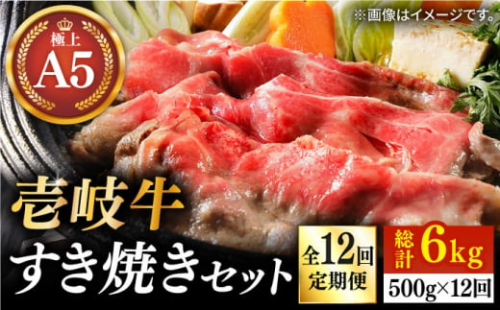 【全12回定期便】壱岐牛 A5ランク サーロイン すき焼きセット（割下付き）（雌）《壱岐市》【KRAZY MEAT [JER080] すき焼き 赤身 薄切り うす切り サーロイン 480000 480000円 48万円