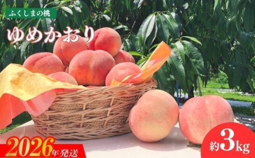 No.2578香り高いもも 硬くて甘い/ゆめかおり 約3kg【2026年発送　先行予約】