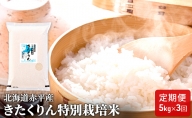 北海道赤平産 きたくりん 5kg 特別栽培米 【3回お届け】 精米 米 北海道 定期便