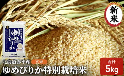 玄米 北海道赤平産 ゆめぴりか 5kg 特別栽培米 米 北海道 お米 ふるさと納税  66492 - 北海道赤平市