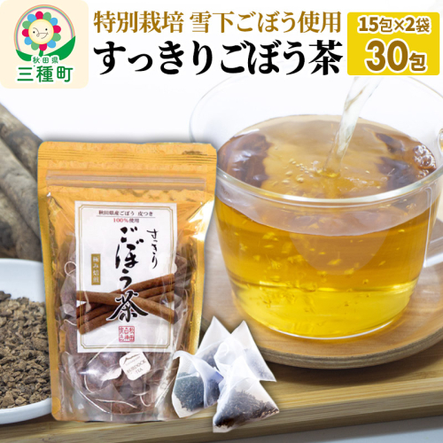 秋田県三種町産 ごぼう茶 ティーパックタイプ （1.5g×15包）×2袋 ゆうパケット 667721 - 秋田県三種町