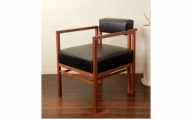 ラウンジチェア CHCL-01 1脚 椅子 インテリア 木材 家具 オシャレ【本革シート黒×ウォールナット】