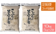 定期便 【3ヶ月連続】さぶりの里山 お米 コシヒカリ10kg (5kg×2袋)