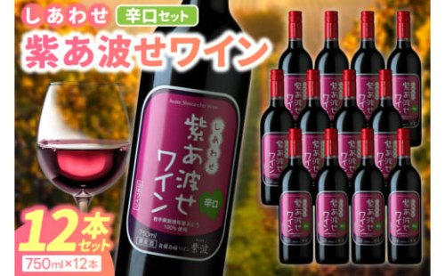 赤ワイン 辛口 12本 セット 紫あ波せ ワイン (しあわせワイン) ぶどう 自園自醸 ワイン紫波 (AL098)