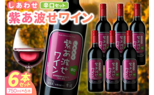 赤ワイン 辛口 6本 セット 紫あ波せ ワイン (しあわせワイン) ぶどう 自園自醸 ワイン紫波 (AL096)